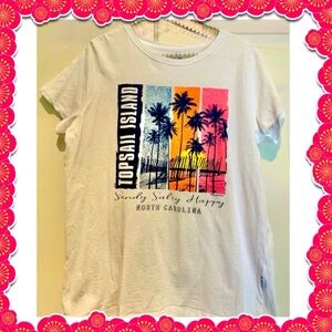 T-shirt - See La La - XL - Topsail Island NC - white and neon - FREE w/purchase!